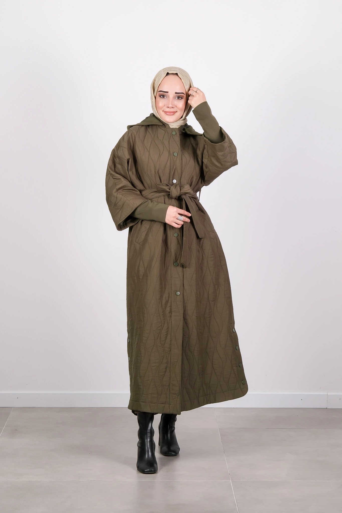 W-26-836 MASSİMO DONNA KAP - Khaki