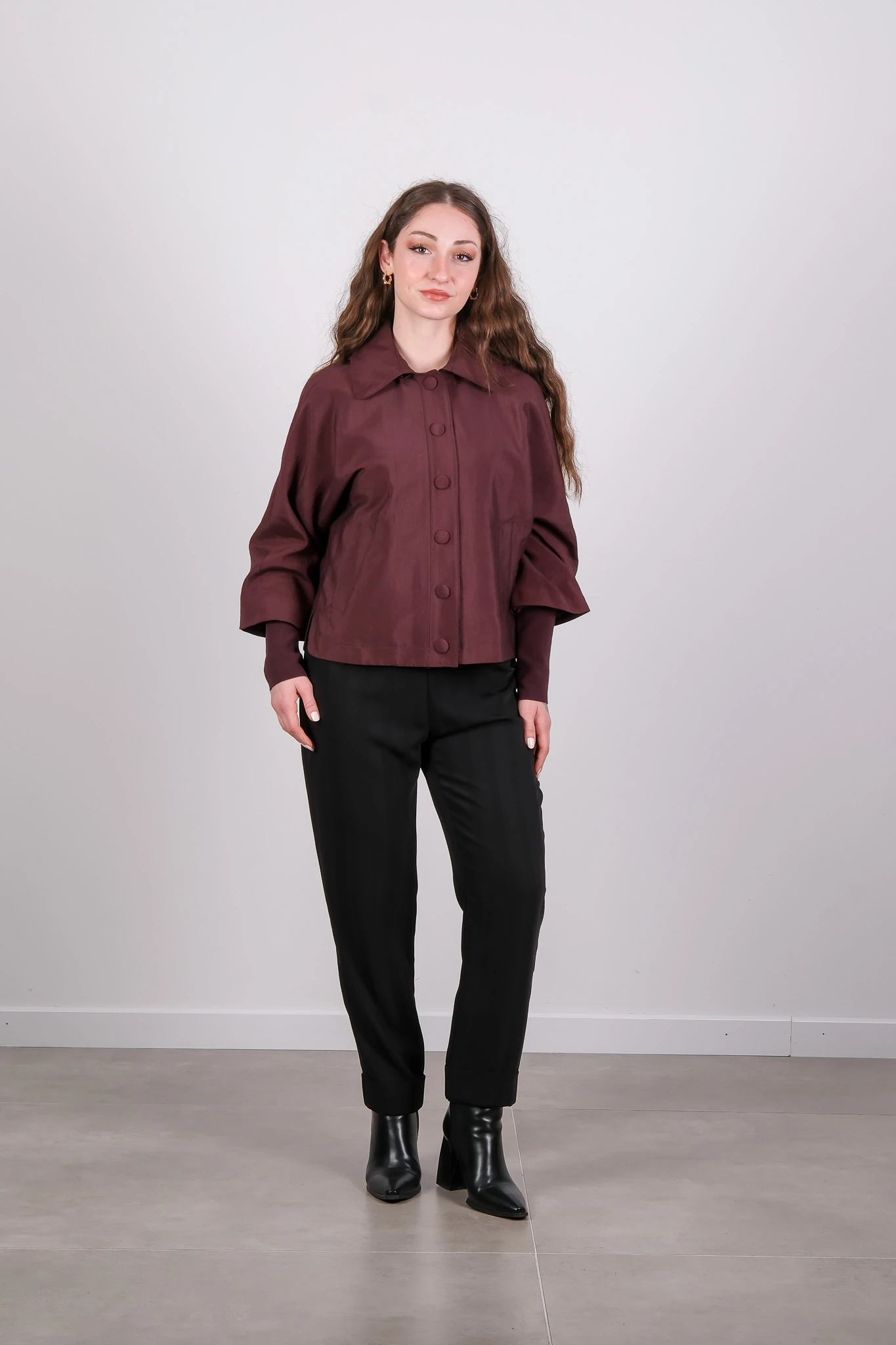 W-26-170 MASSİMO DONNA CEKET - Plum