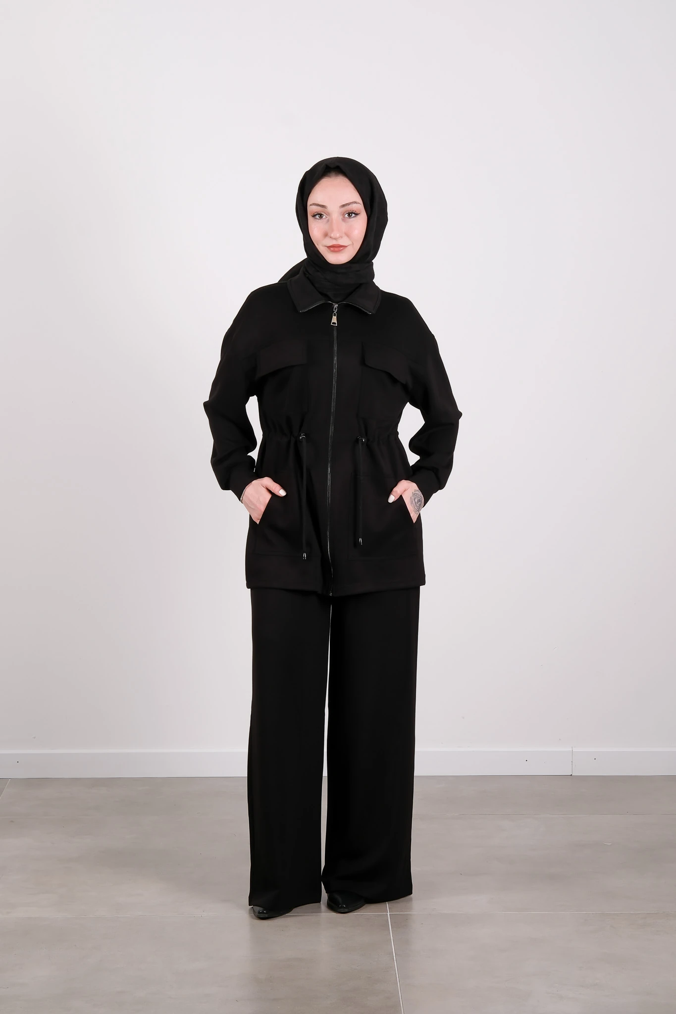 66521 ON TRİKO CEKET - Black