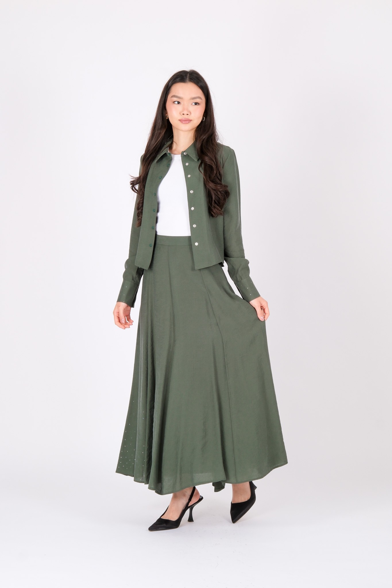 S-25-454 MASSIMO DONNA SKIRT - Green