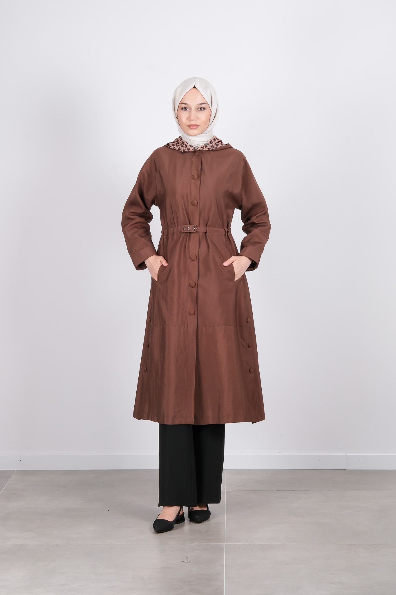 W-26-889 MASSİMO DONNA TRENÇKOT - Kahve