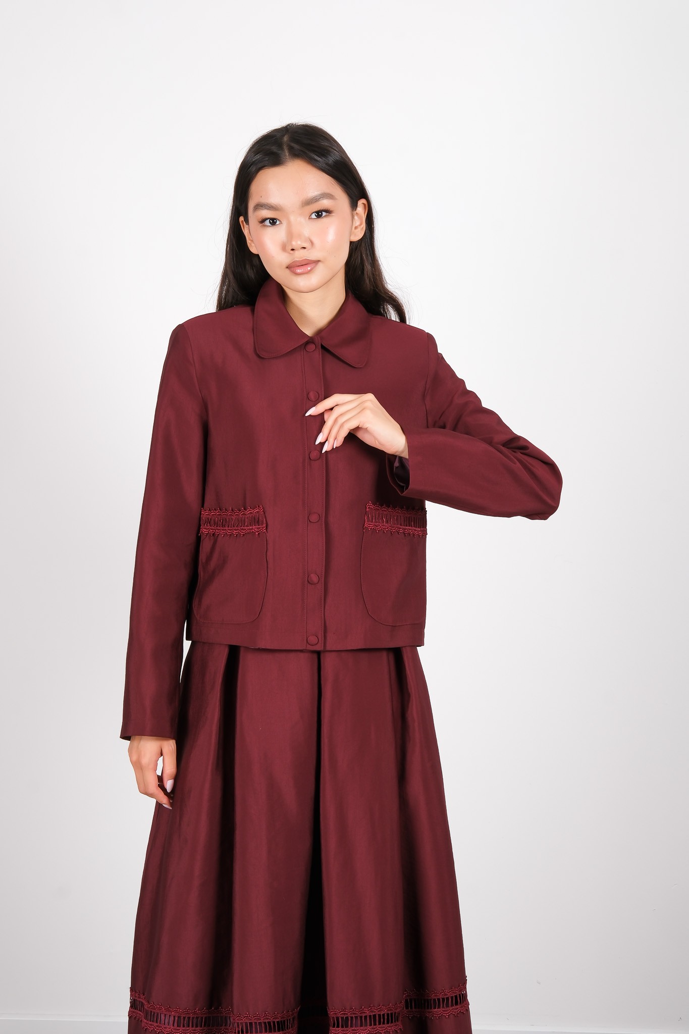 W-26-265 MASSİMO DONNA CEKET - Burgundy