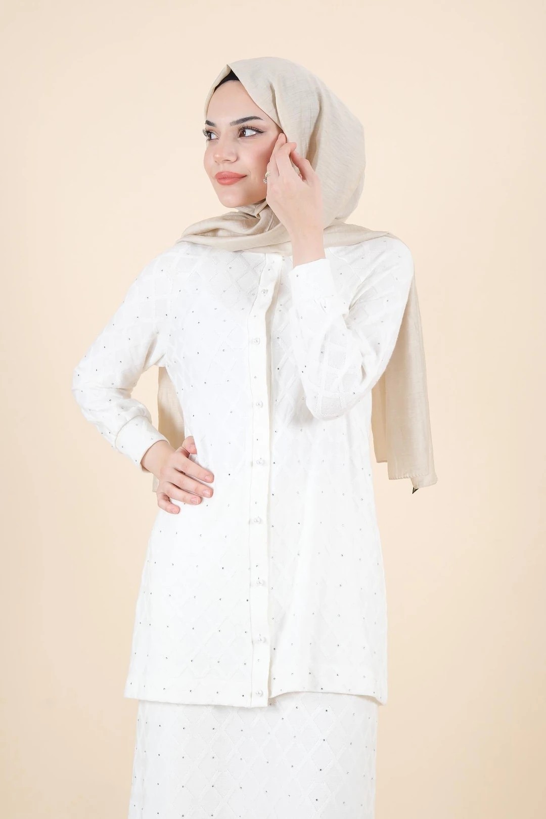 W-25-229 MASSİMO DONNA BLUZ - Ekru