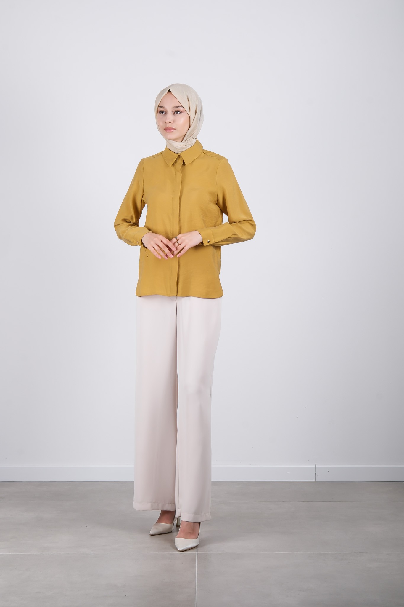 S-25-220 MASSİMO DONNA BLUZ - Hardal