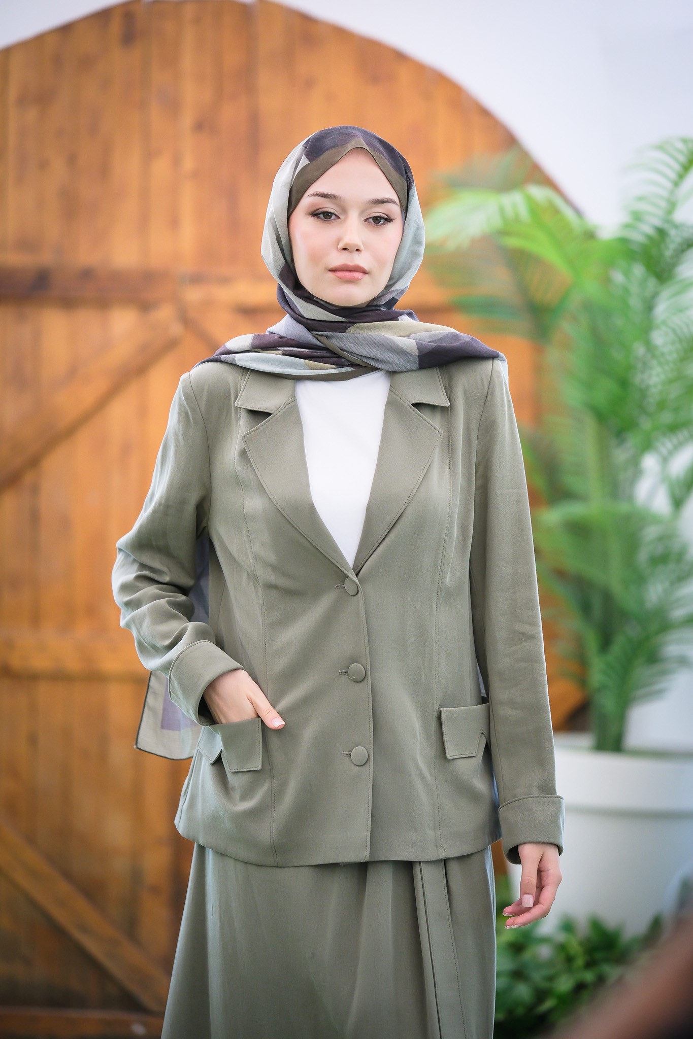 S-25-256 MASSİMO DONNA CEKET - Haki