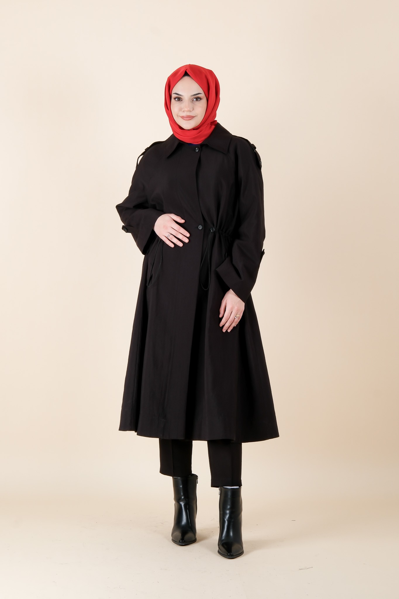 W-25-812 MASSİMO DONNA EPAULETTES COAT