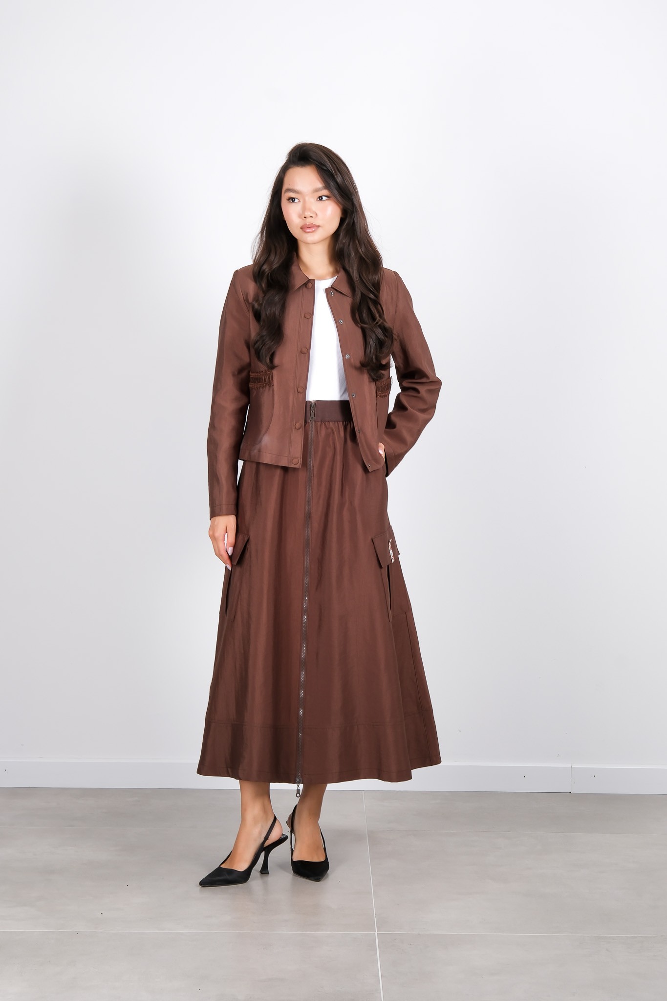 W-26-475 MASSİMO DONNA ETEK - Kahve