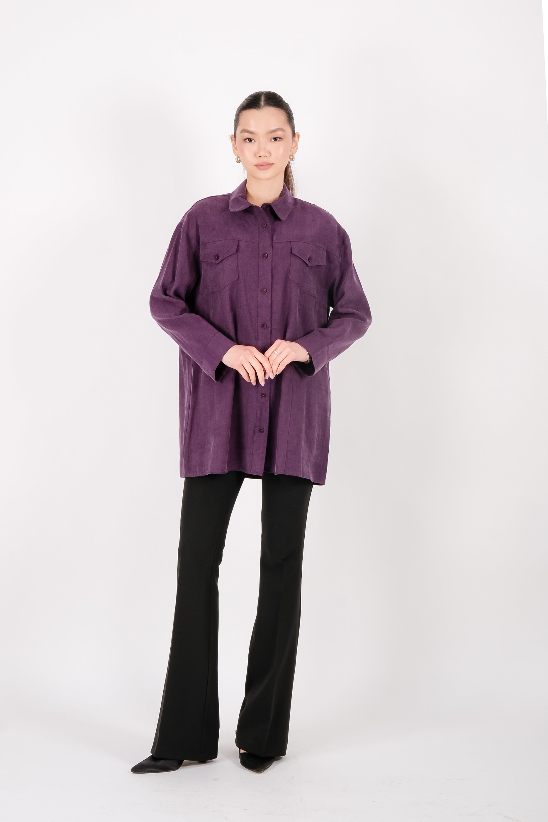 S-25-208 MASSİMO DONNA TUNİK - Mürdüm