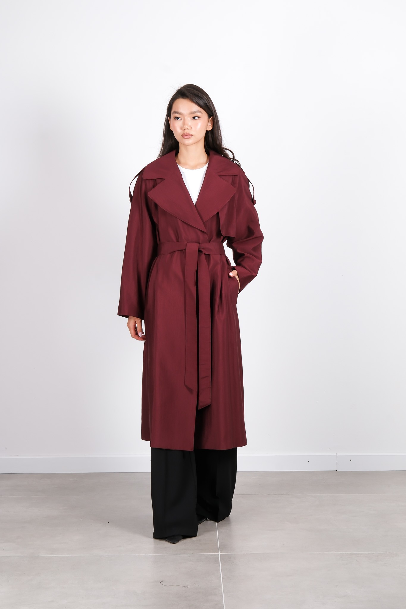 W-26-810 MASSİMO DONNA TRENÇKOT - Bordo