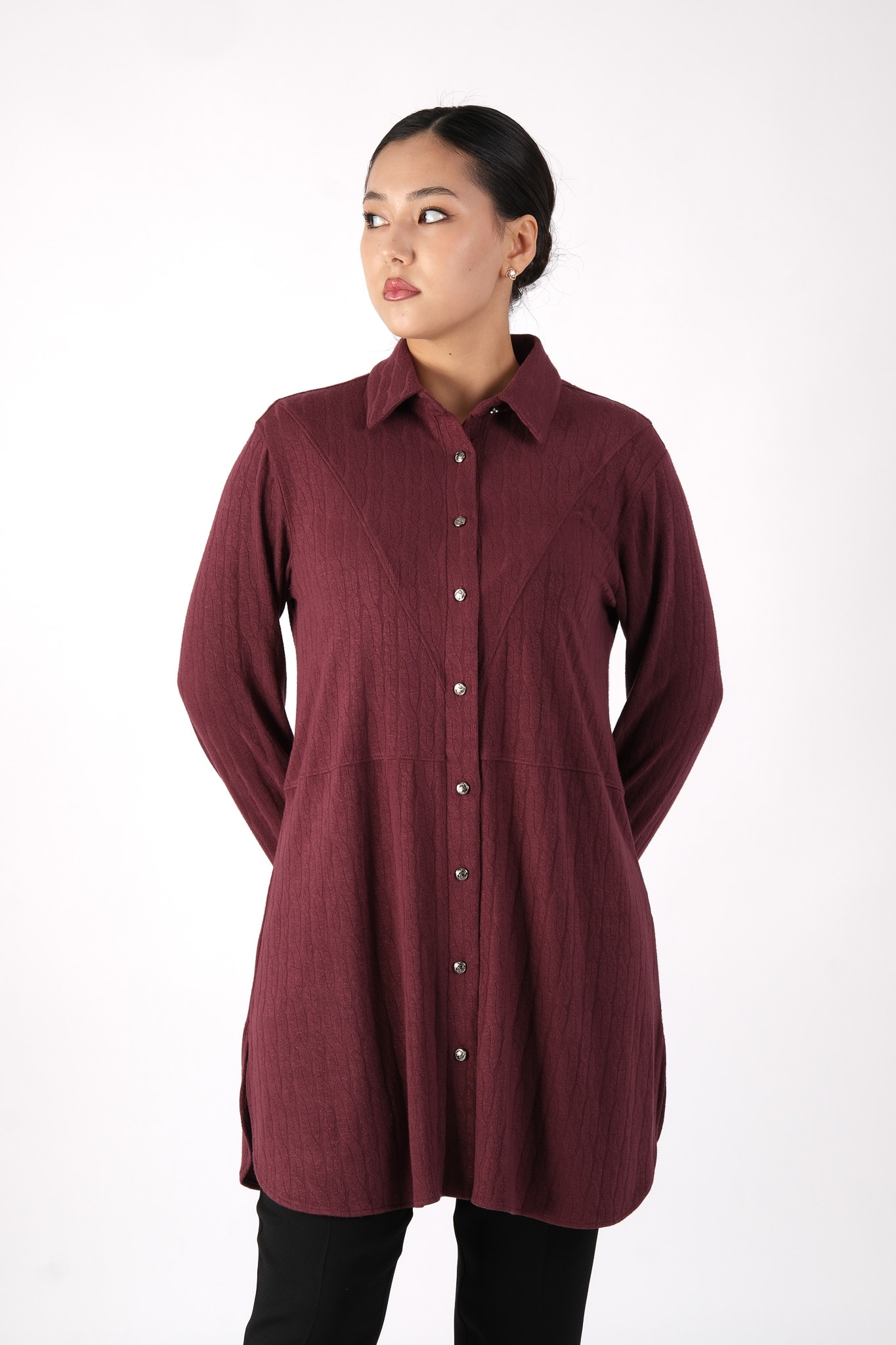 w-26-214 massimo donna bluz - Burgundy