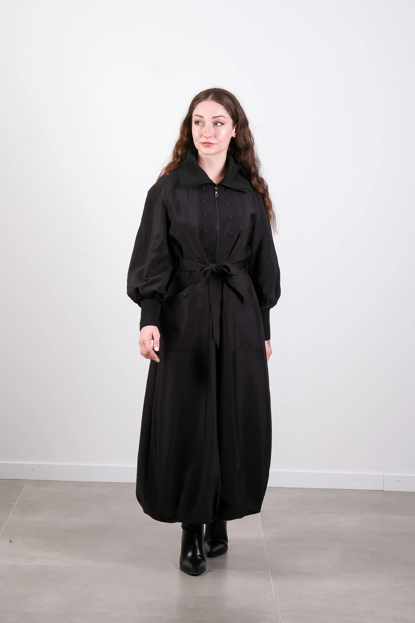 W-26-818 MASSİMO DONNA TRENCH - Siyah