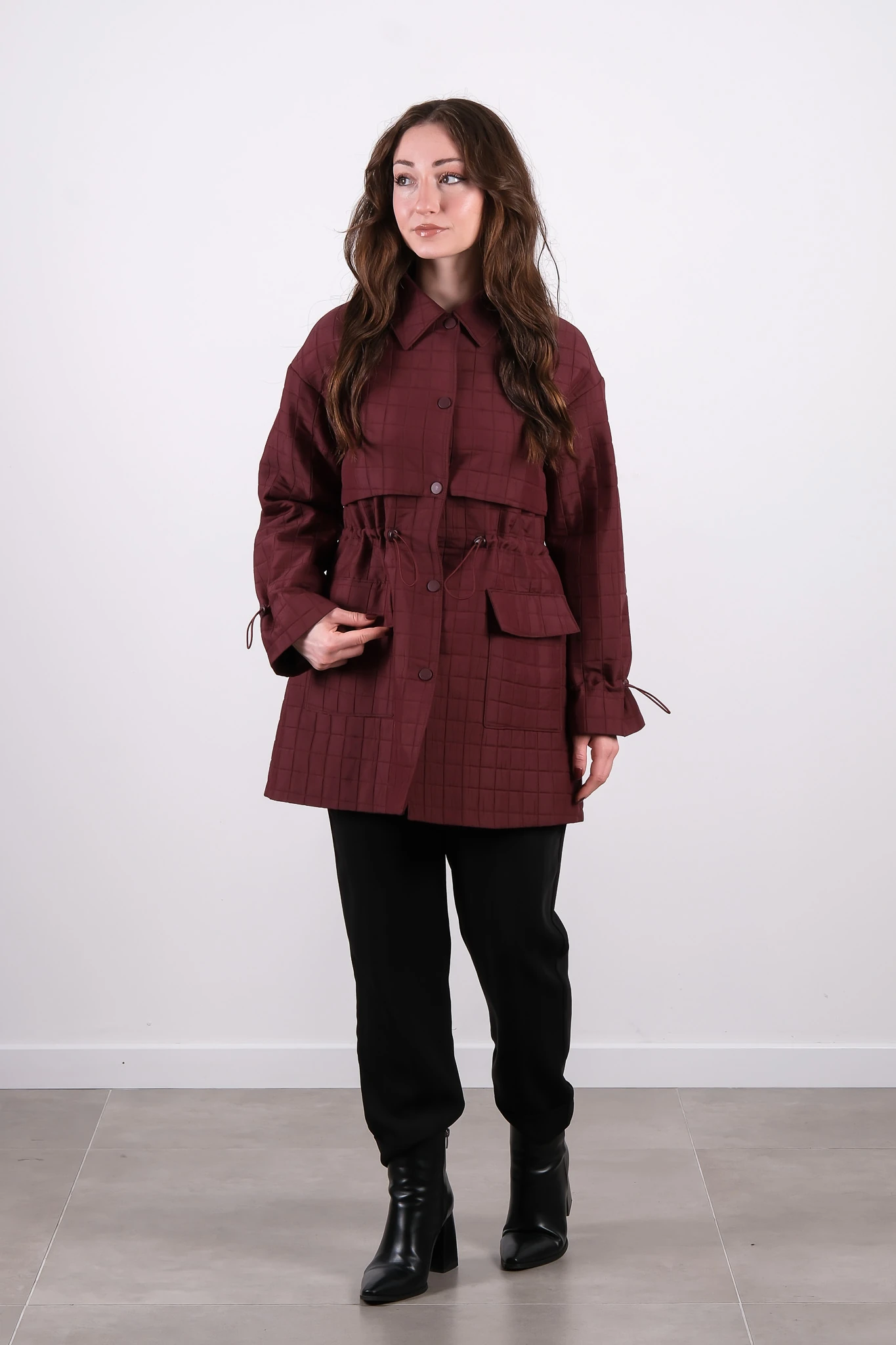 W-26-803 MASSİMO DONNA CEKET - Burgundy