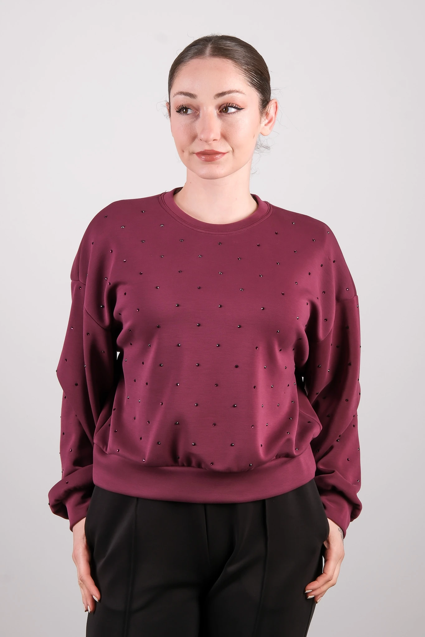 65354 ON TRİKO KAZAK - Burgundy