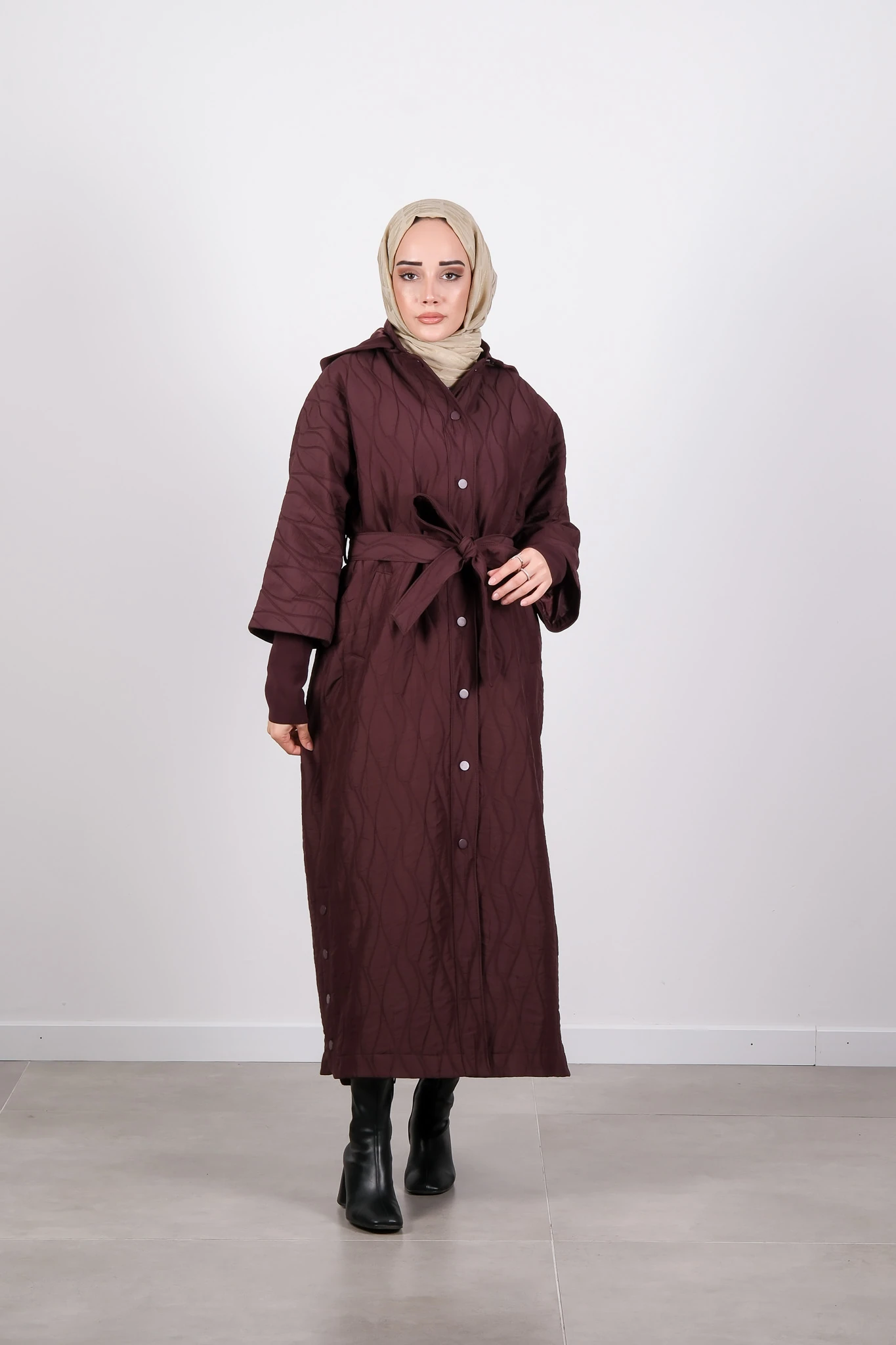 W-26-836 MASSİMO DONNA KAP - Plum