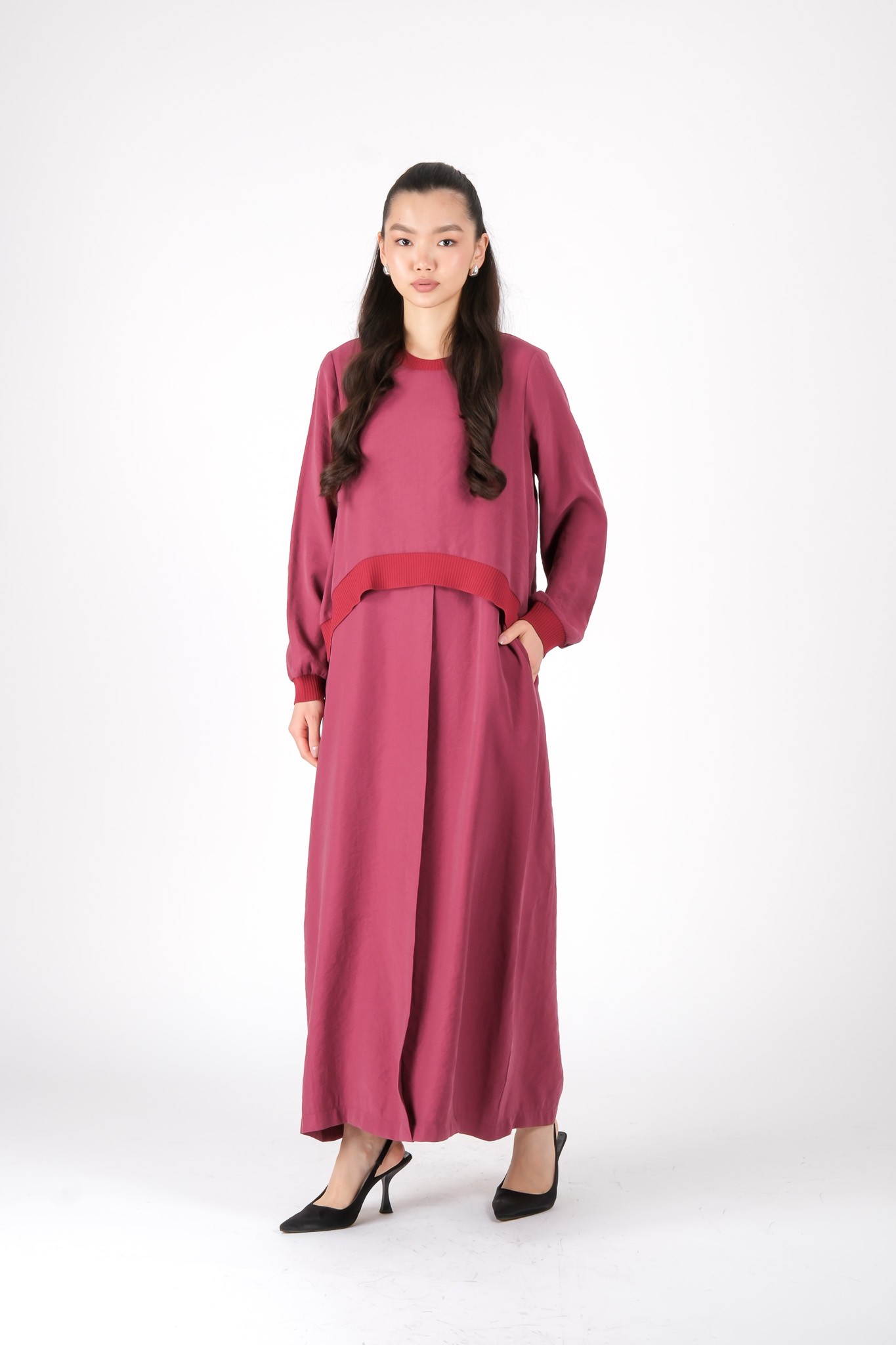 2044 NUSS DRESS - Burgundy