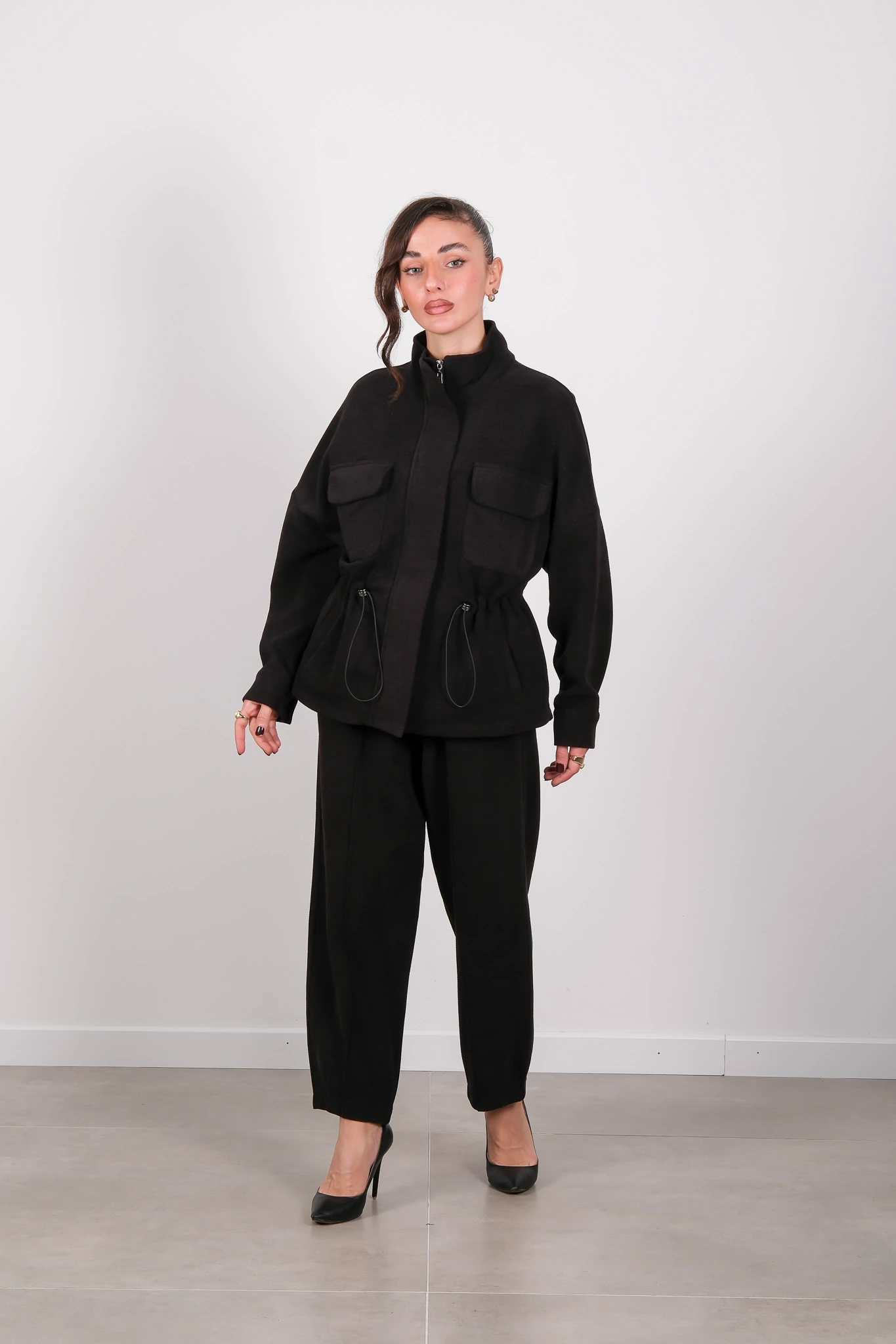 66121 ON TRİKO PANTOLON - Black