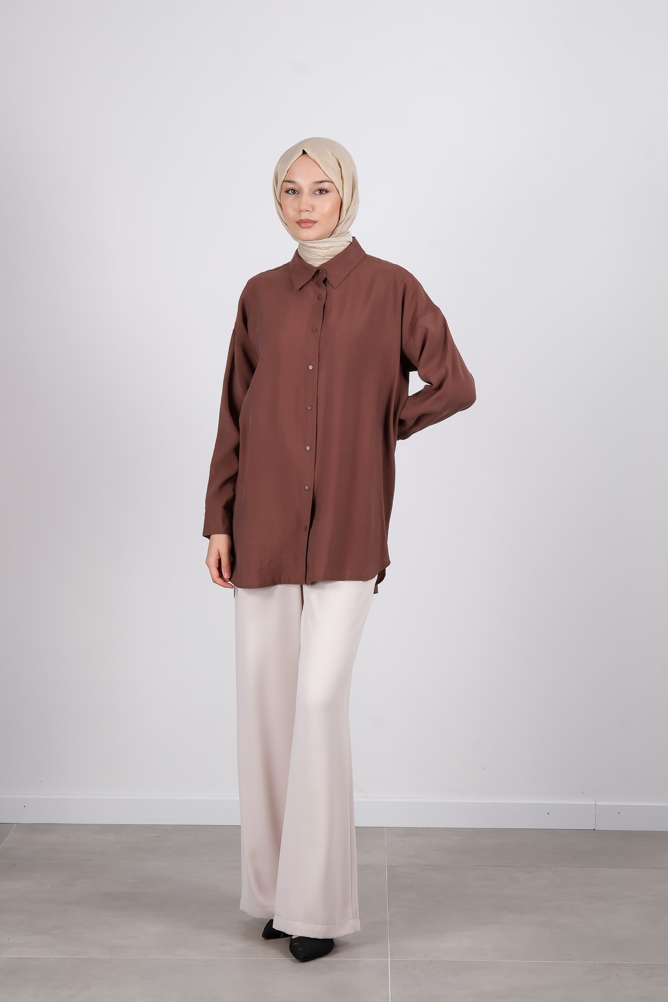 S-25-225 MASSİMO DONNA BLUZ - Brown