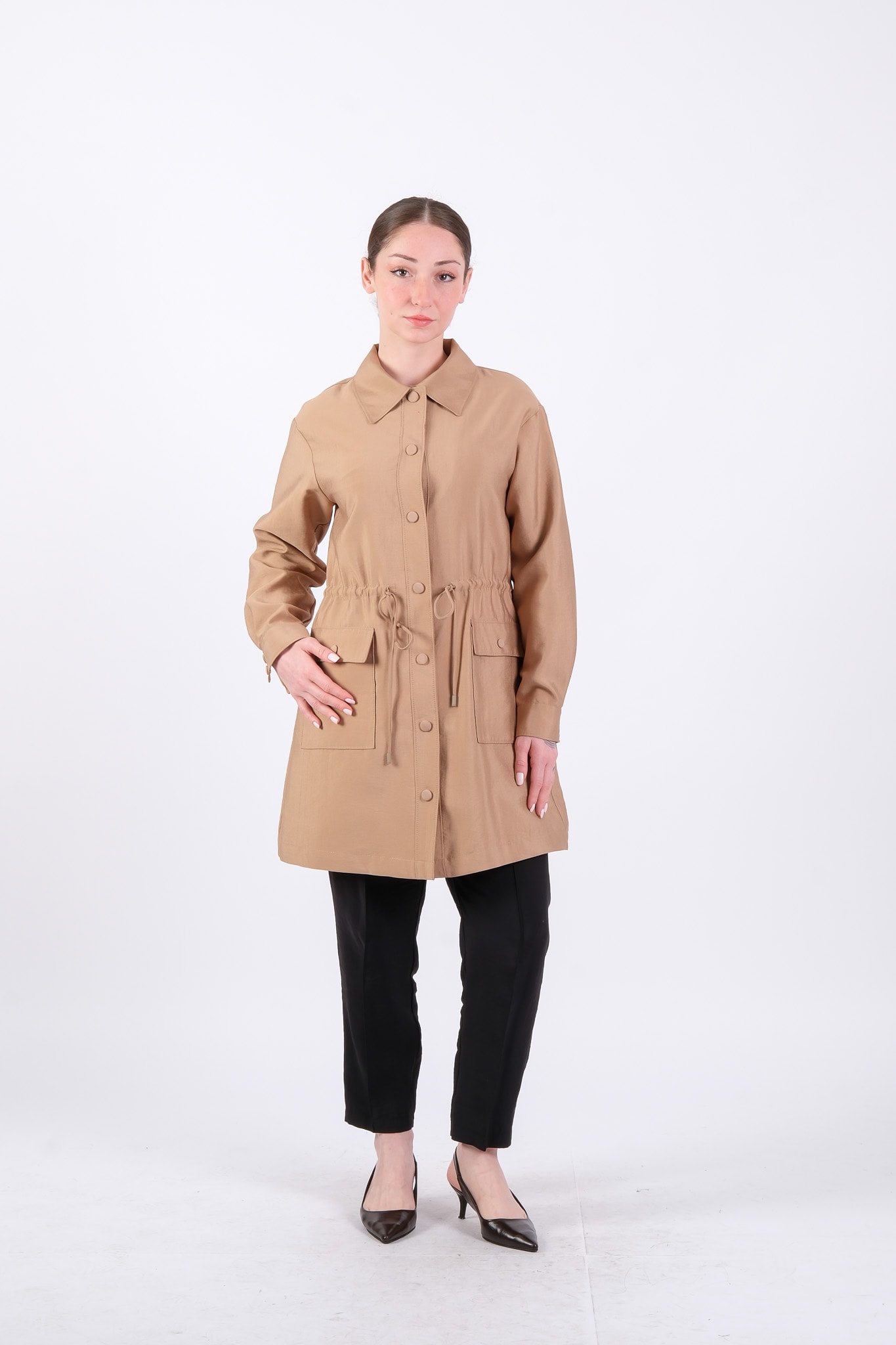 W-26-246 MASSİMO DONNA KAP - Beige