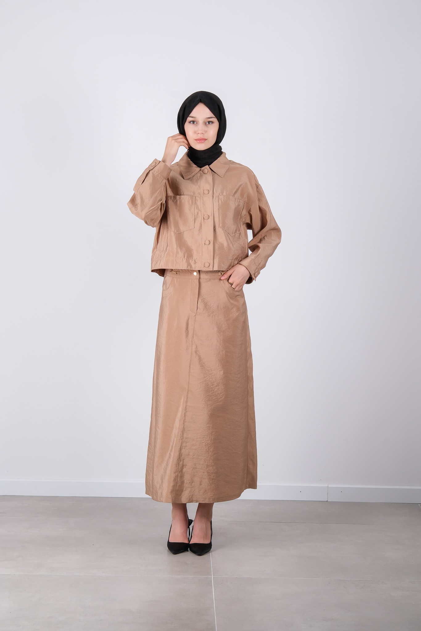S-25-410 MASSİMO DONNA ETEK - Beige