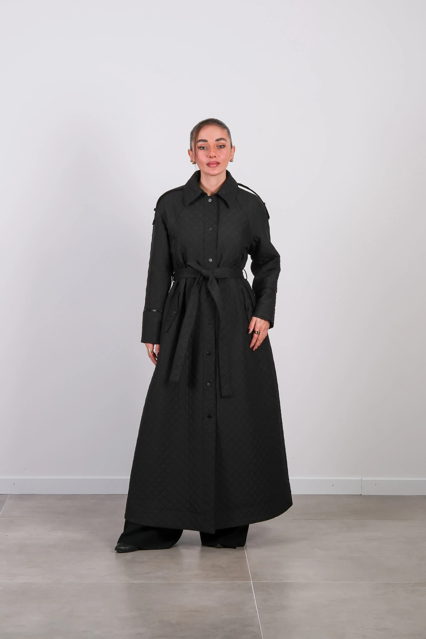 W-26-865 MASSİMO DONNA TRENÇ - Siyah