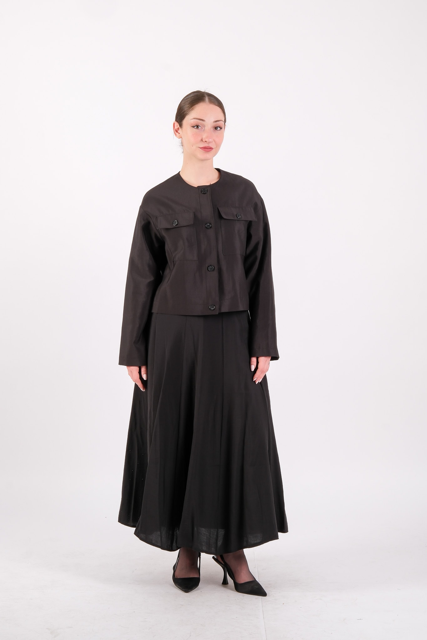 W-26-118 MASSİMO DONNA CEKET - Black
