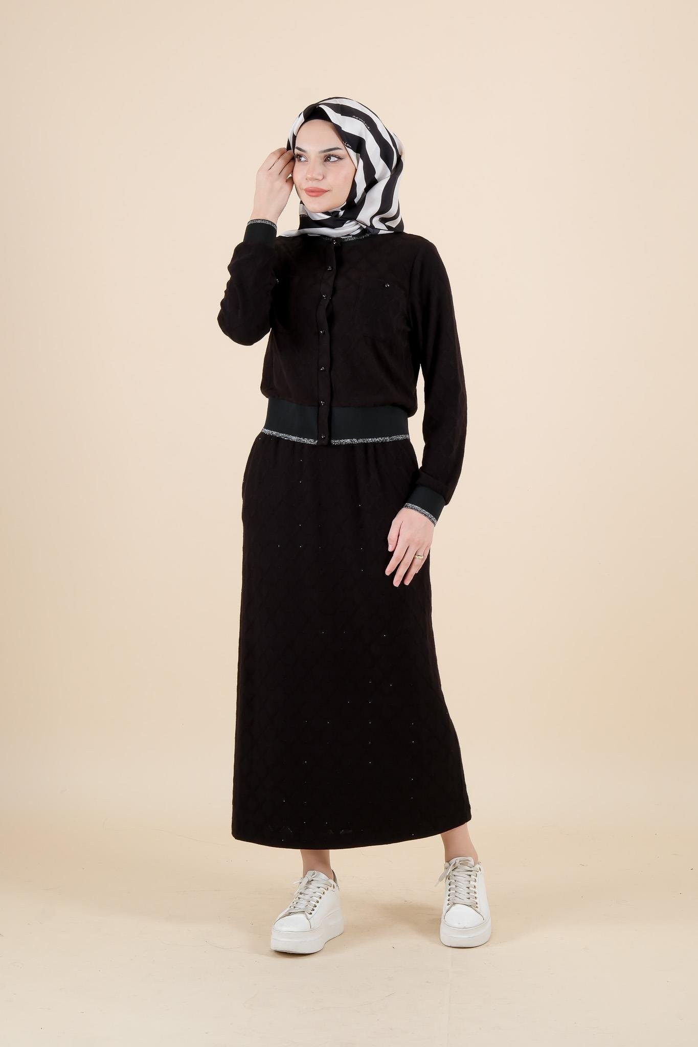 W-25-419 MASSİMO DONNA ETEK - Siyah