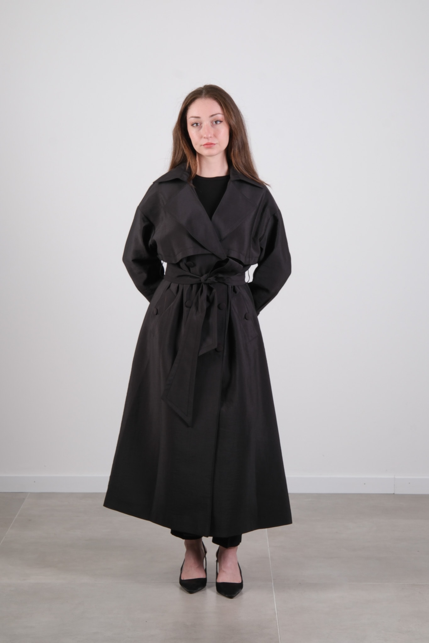 W-26-877 MASSİMO DONNA TRENÇKOT - Siyah
