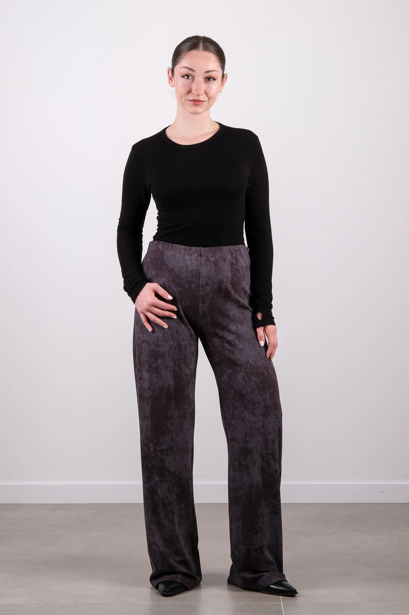 61417 ON TRİKO PANTOLON - BLACK