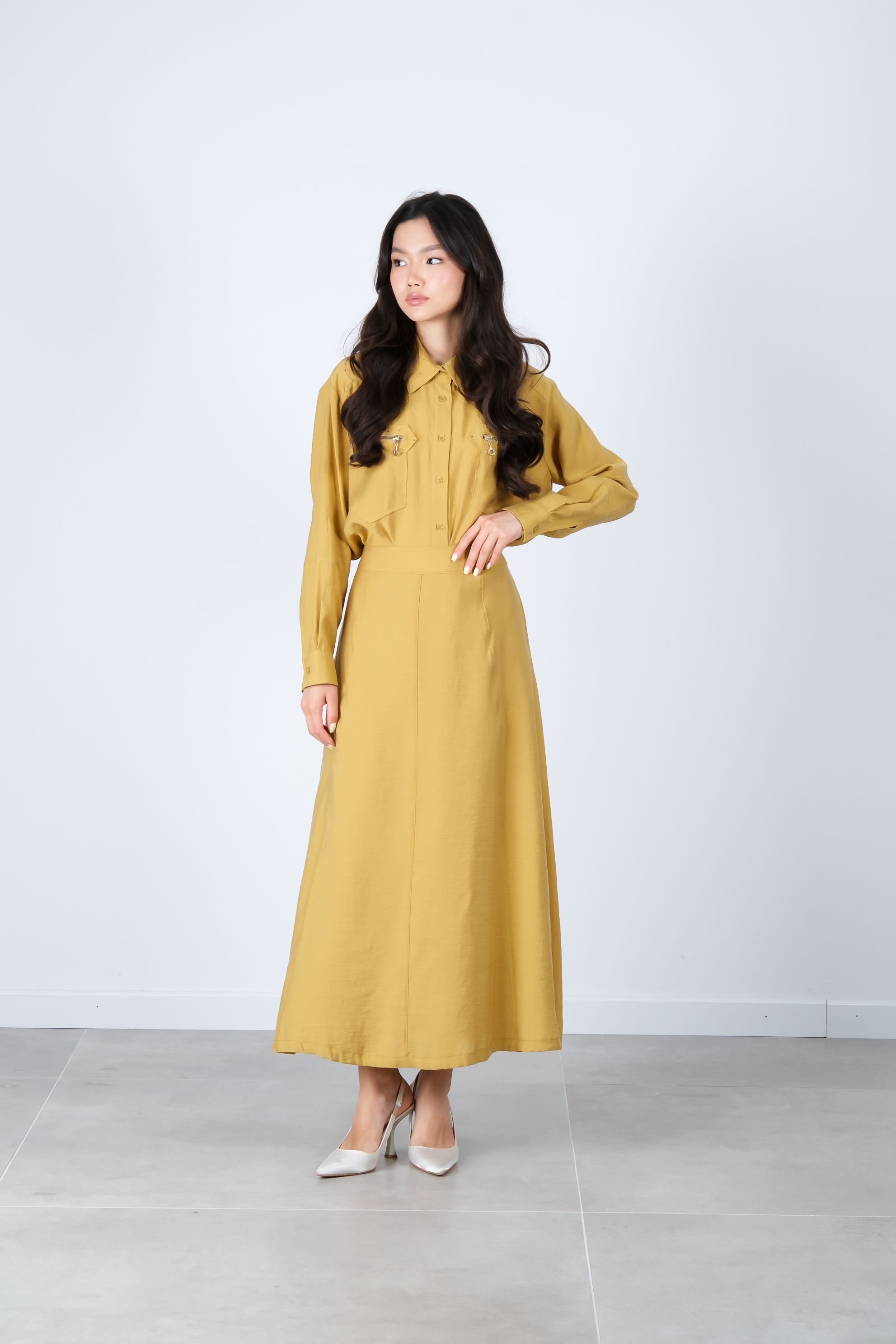 S-25-429 MASSIMO DONNA SKIRT - Mustard