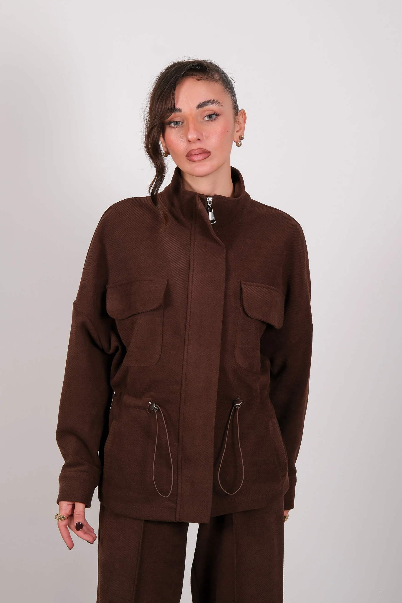 66705 ON TRİKO CEKET - Kahverengi