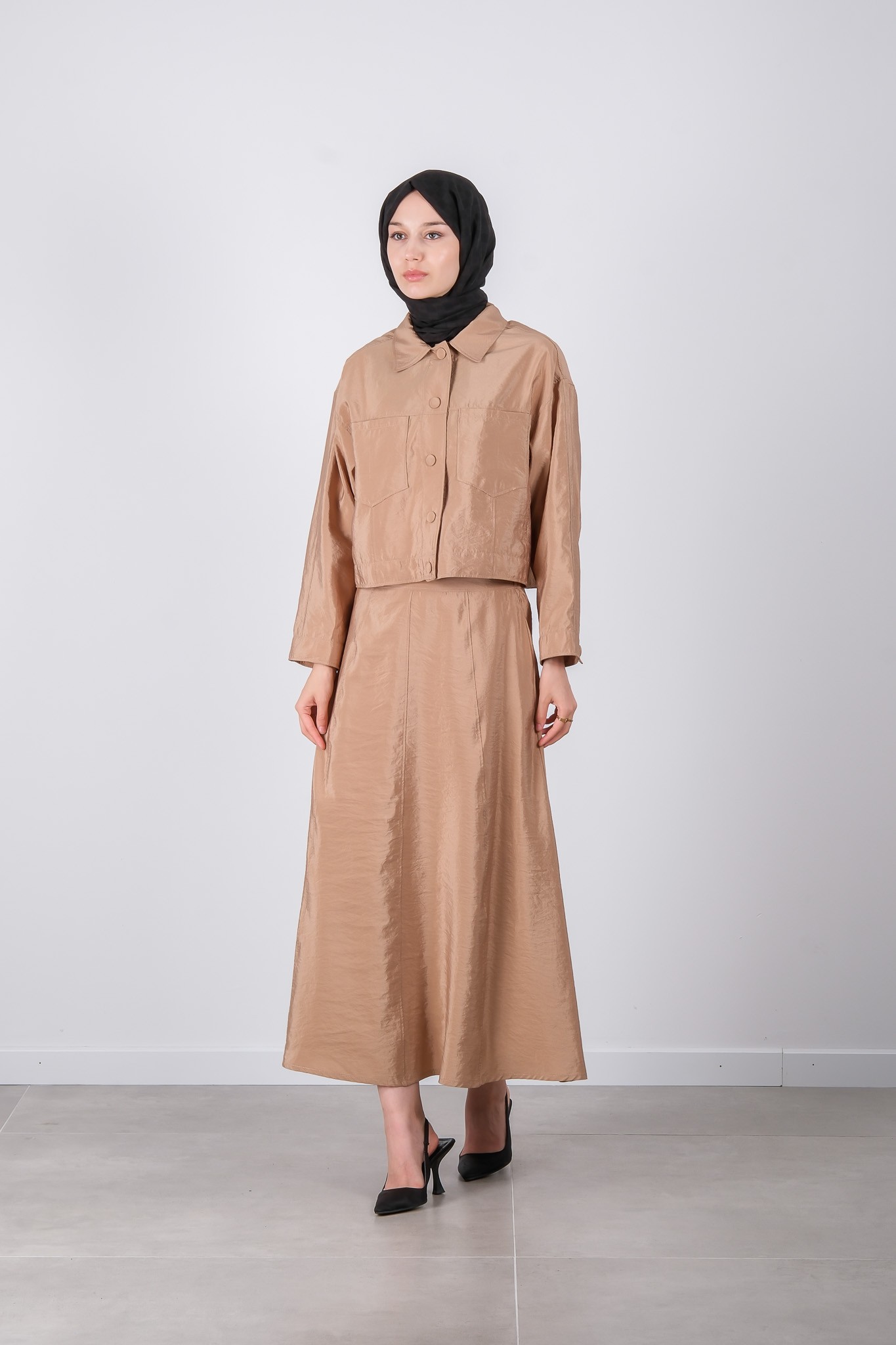 S-25-457 MASSİMO DONNA ETEK - Beige