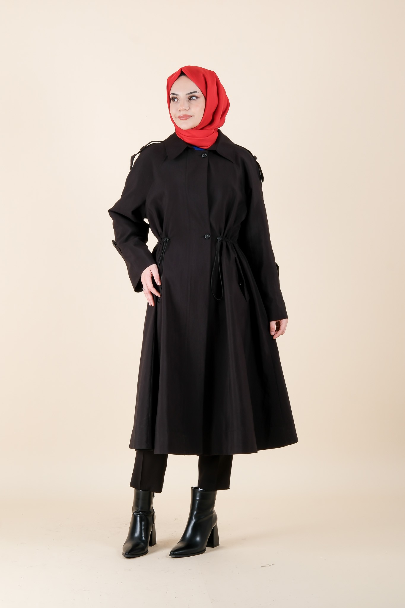 W-25-812 MASSİMO DONNA EPAULETTES COAT