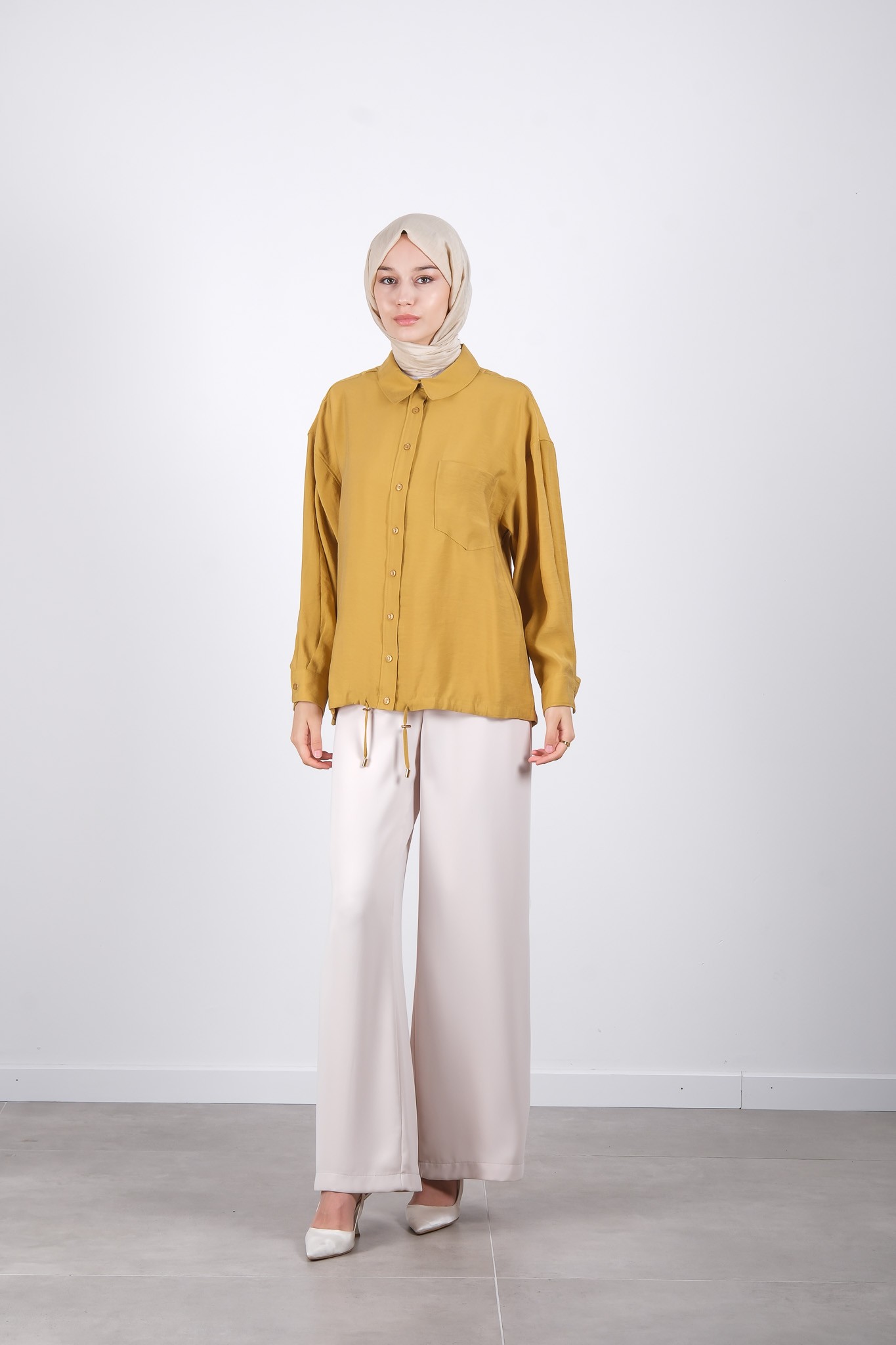 S-25-215 MASSİMO DONNA TUNİK - Hardal