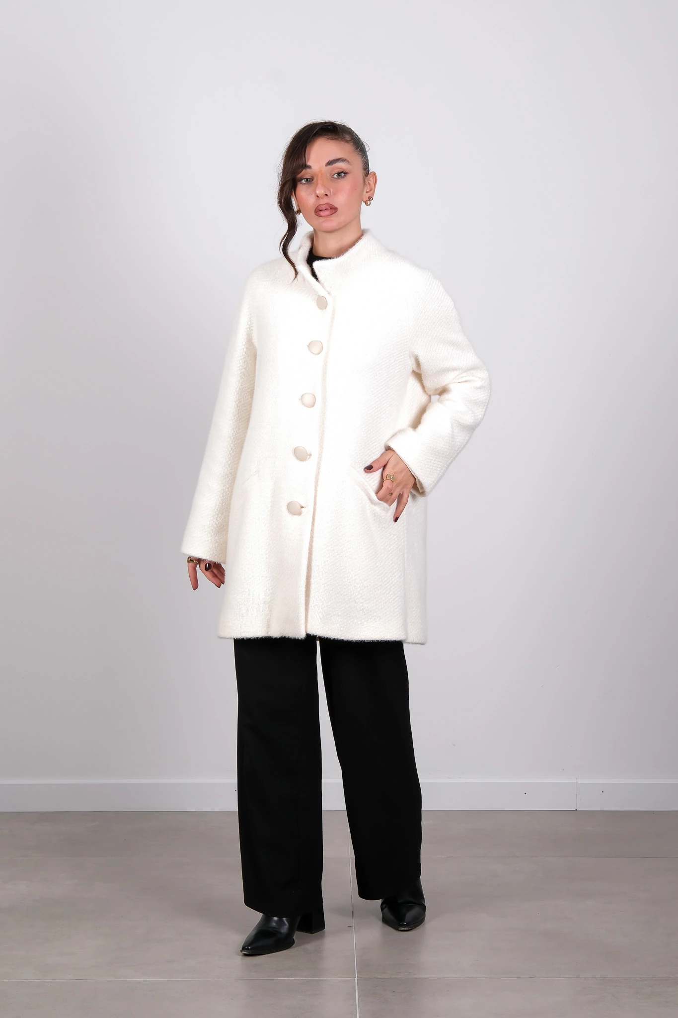 64701 ON TRİKO HIRKA - Ecru