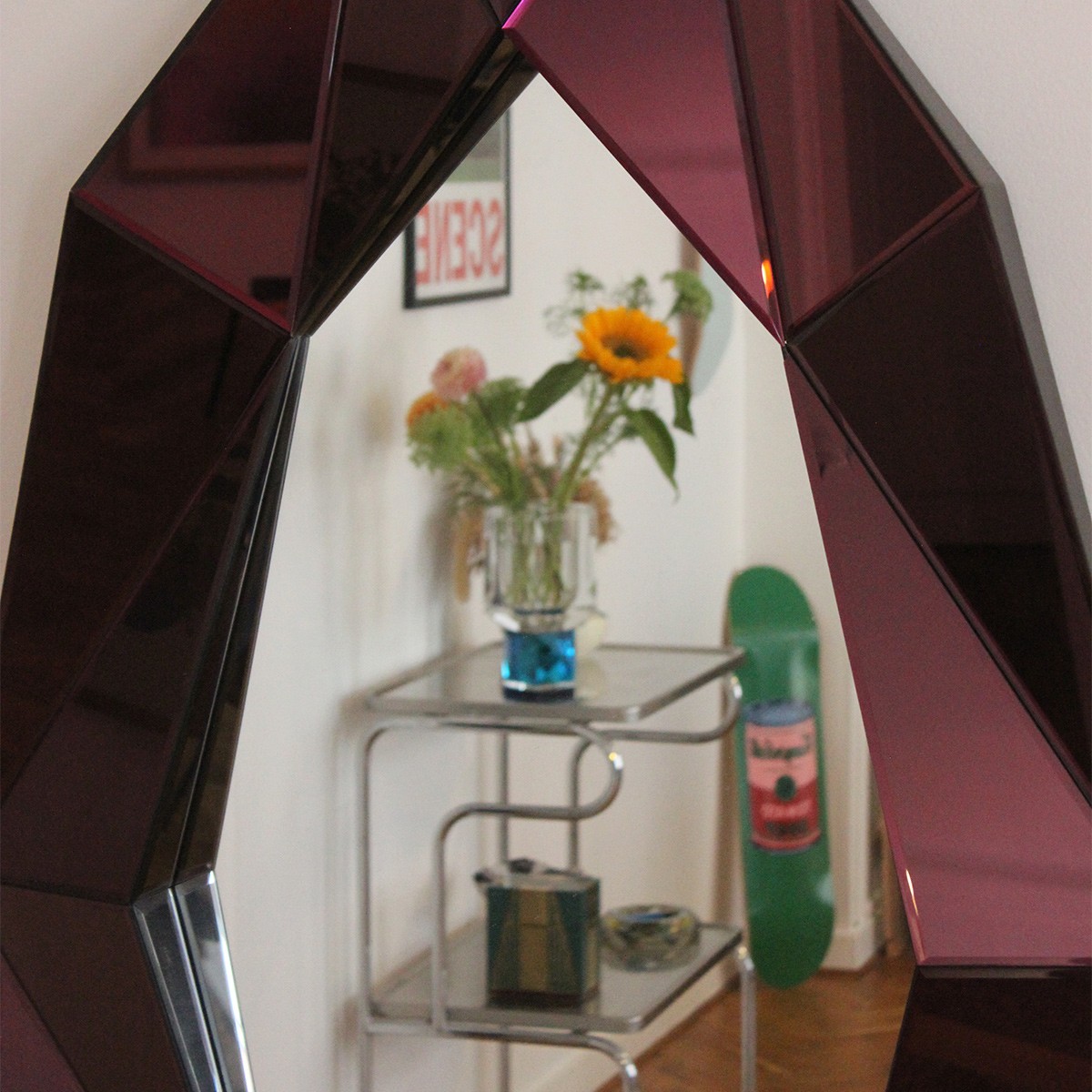 Diamond XL Mirror - Burgundy