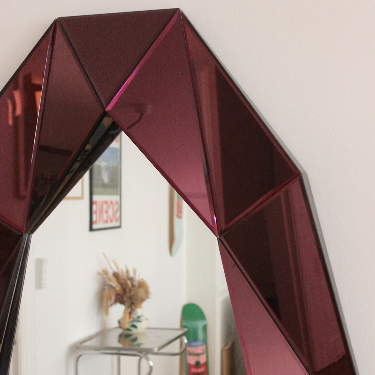 Diamond XL Mirror - Burgundy