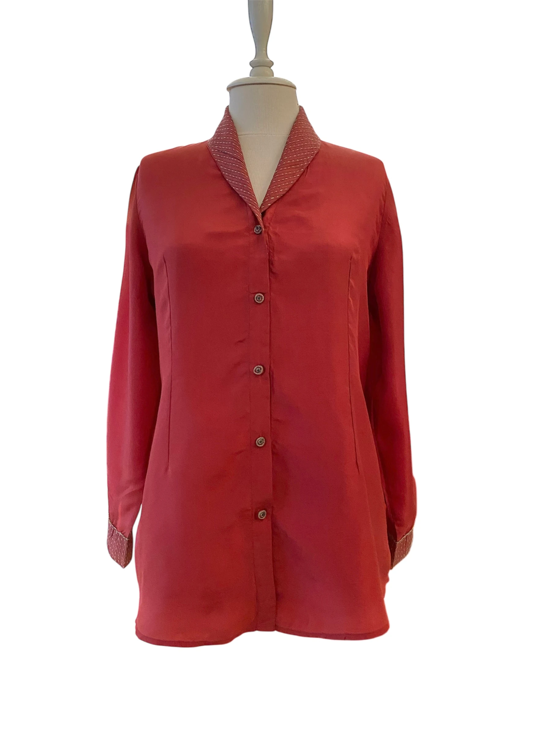 KIRMIZI İPEK GÖMLEK