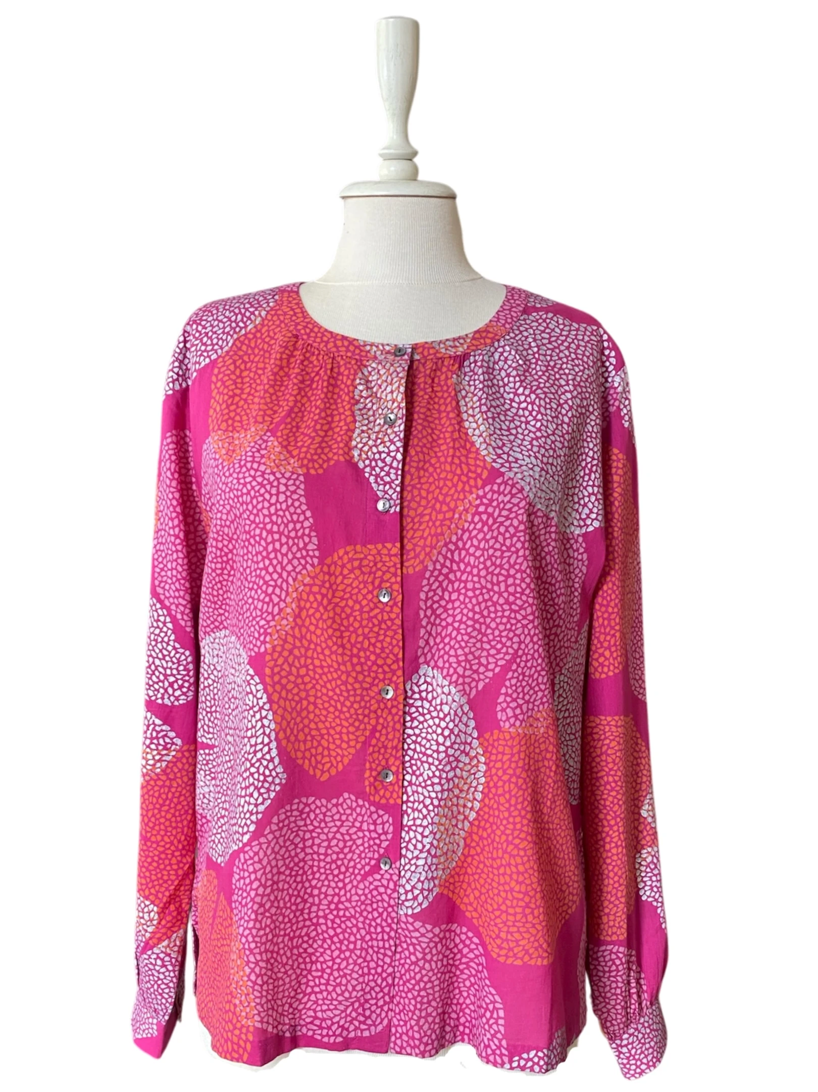 LOTUS YAPRAK DESENLİ KOTON GÖMLEK