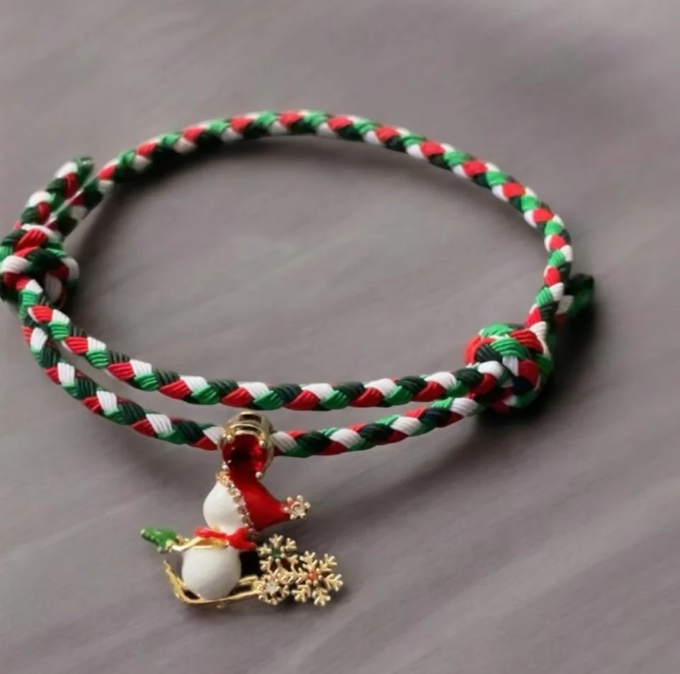 Yeniyıl Kardanadam İp Bileklik