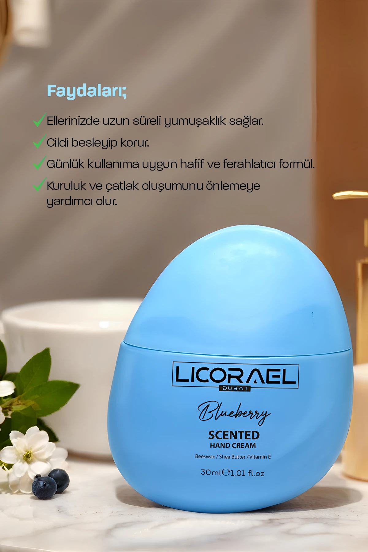 EL KREMİ YABAN MERSİNİ ÖZÜ HAND CREAM (BLUEBERRY)