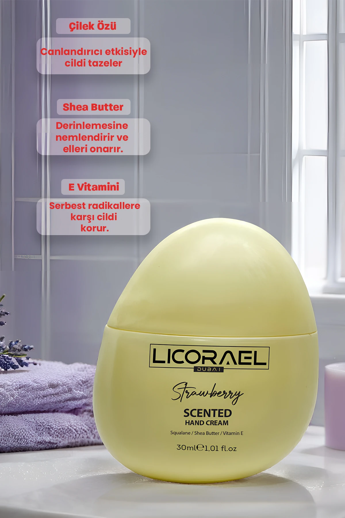 EL KREMİ ÇİLEK KOKULU E-VİTAMİNLİ HAND CREAM (STRAWBERRY)