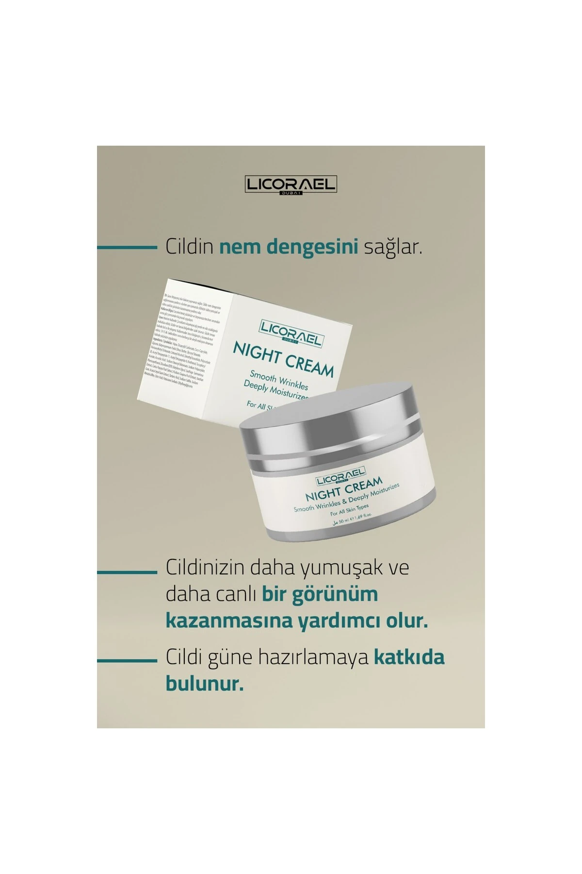 Night Cream Cilt Yenileyici Gece Bakım Kremi 50ml