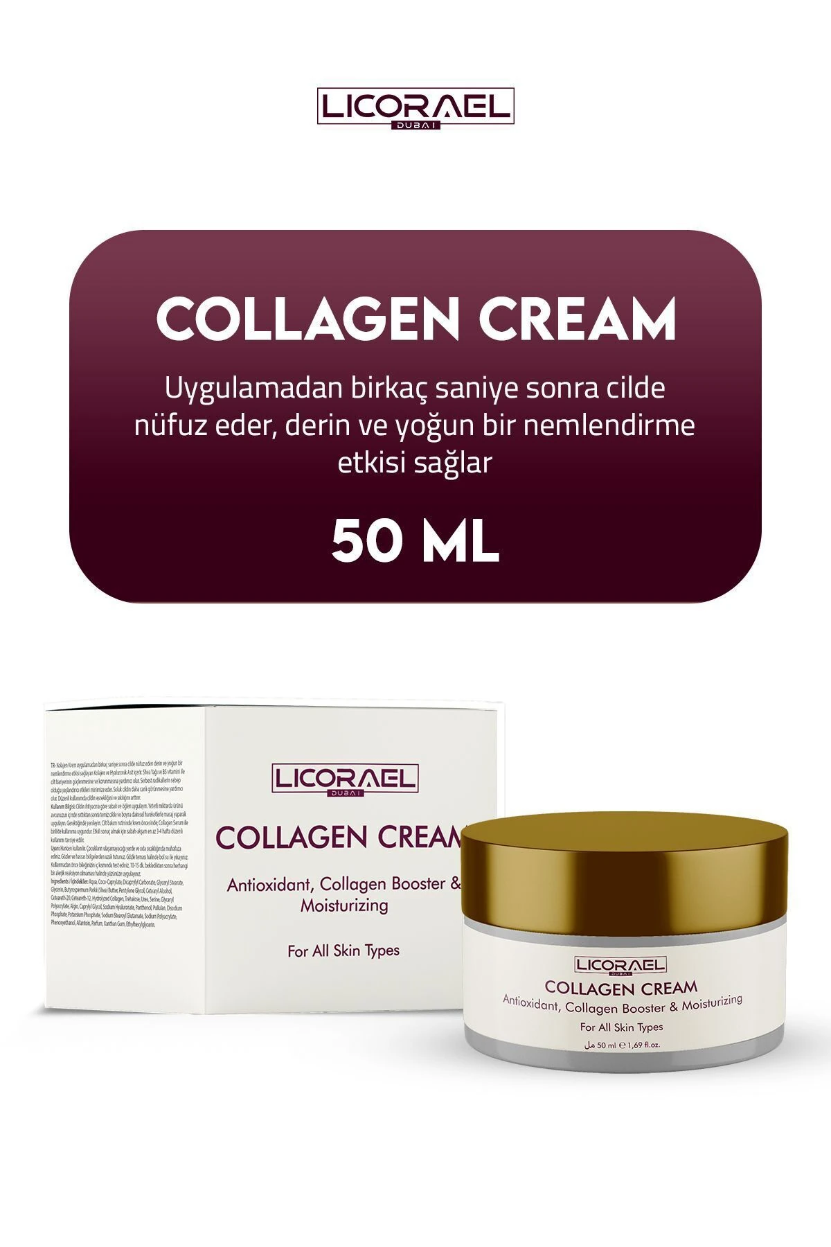 Collagen Cream Kırışıklık Karşıtı Günlük Bakım Kremi 50ml