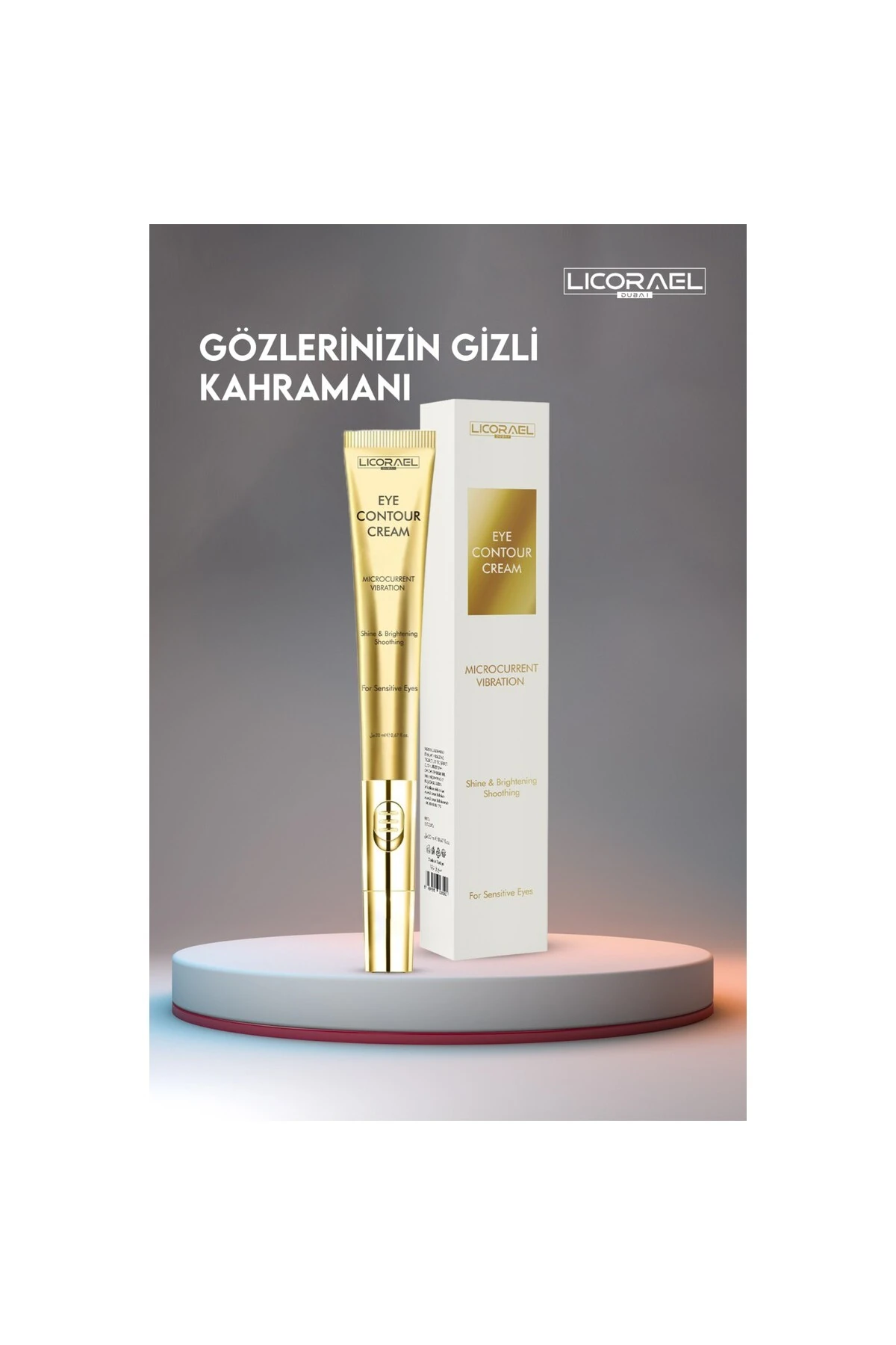 Eye Contour Krem Titreşimli Başlıklı Aydınlatıcı,Kırışıklık ve İnce Cizgi Görünümünü Azaltır 20ml