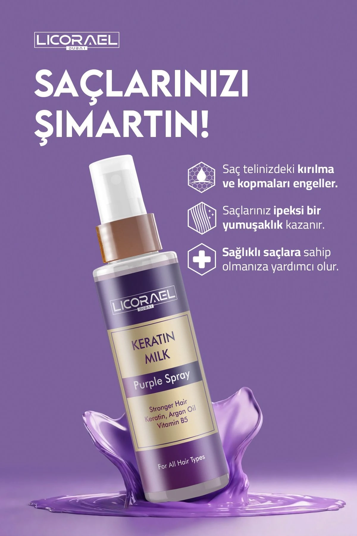 KERATİN Sütü Argan Yağlı ve Vitamin B5 Terapisi 200 ML