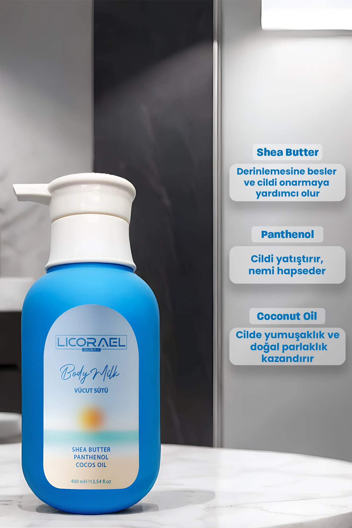 BODY MİLK NEMLENDİRİCİ - 400ML - SOFT TOUCH AMBALAJ - PANTHENOL VE ONARICI - YEŞİL ÇAY ESANSLI