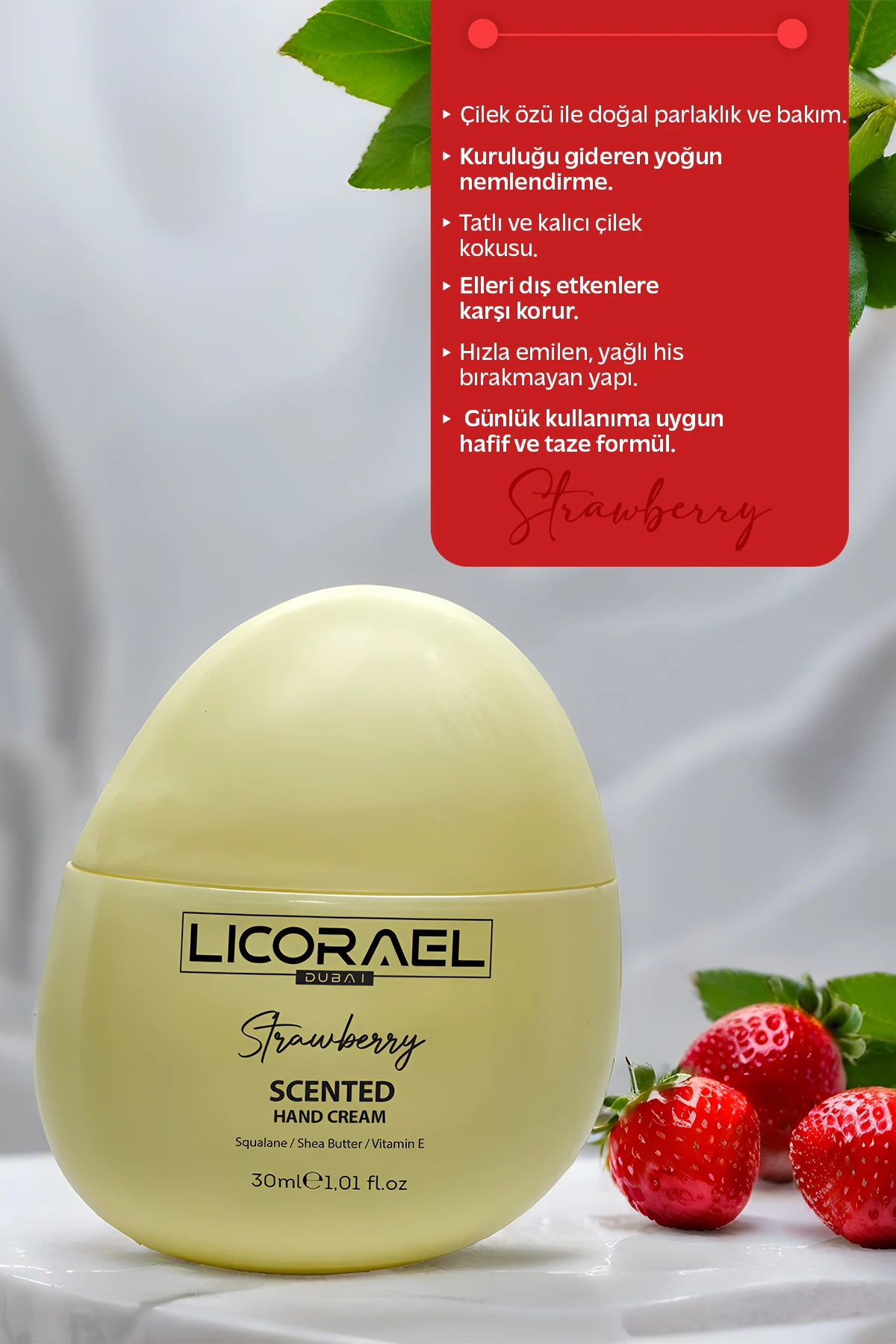 EL KREMİ ÇİLEK KOKULU E-VİTAMİNLİ HAND CREAM (STRAWBERRY)