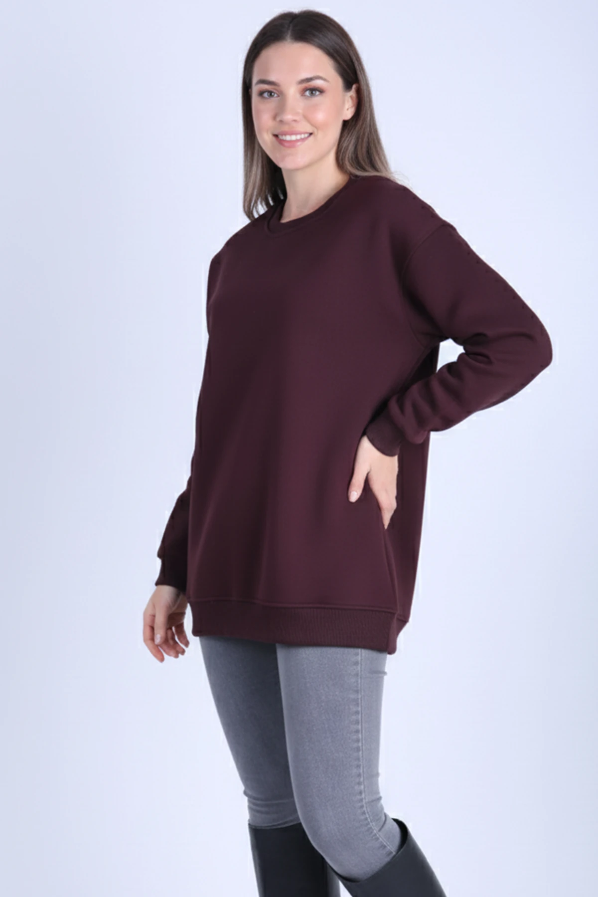Şardonlu 3 iplik Sweatshirt