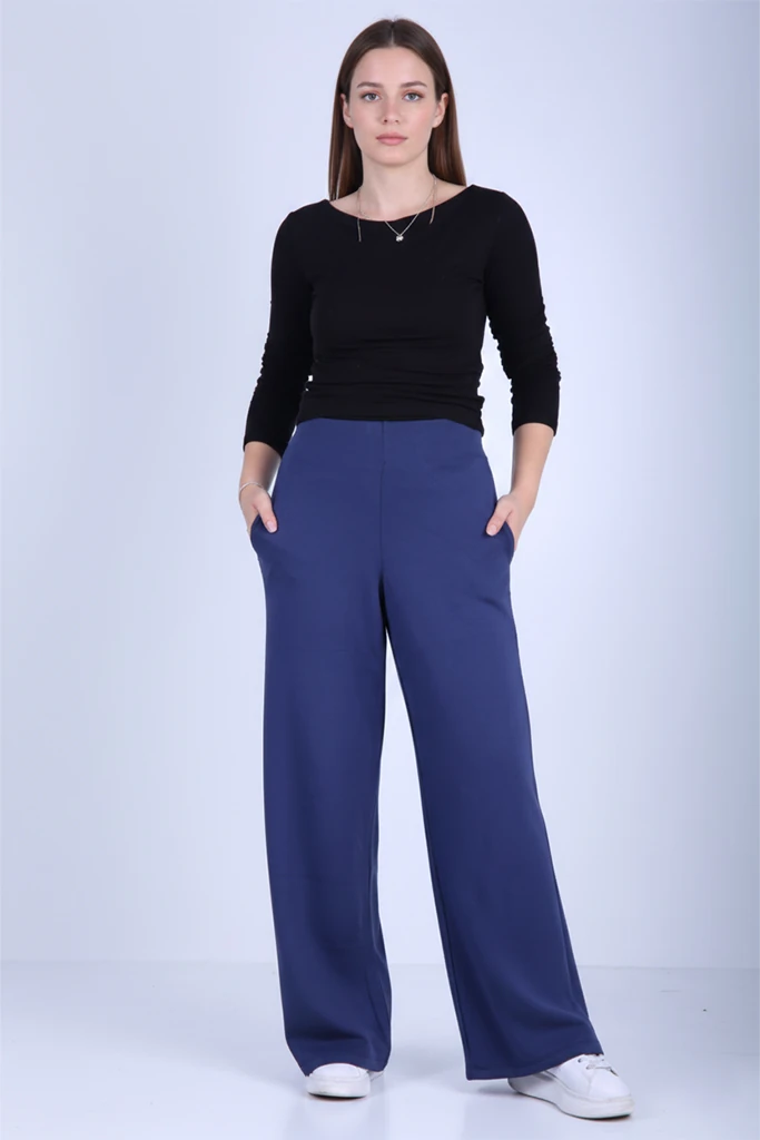 Bol Paça Arkası Penslı Pantolon