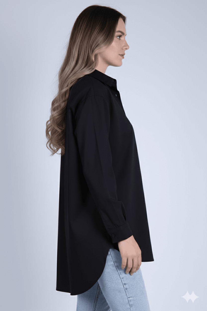 Poplin Kadın Gömlek - Uzun Kollu Basic Model